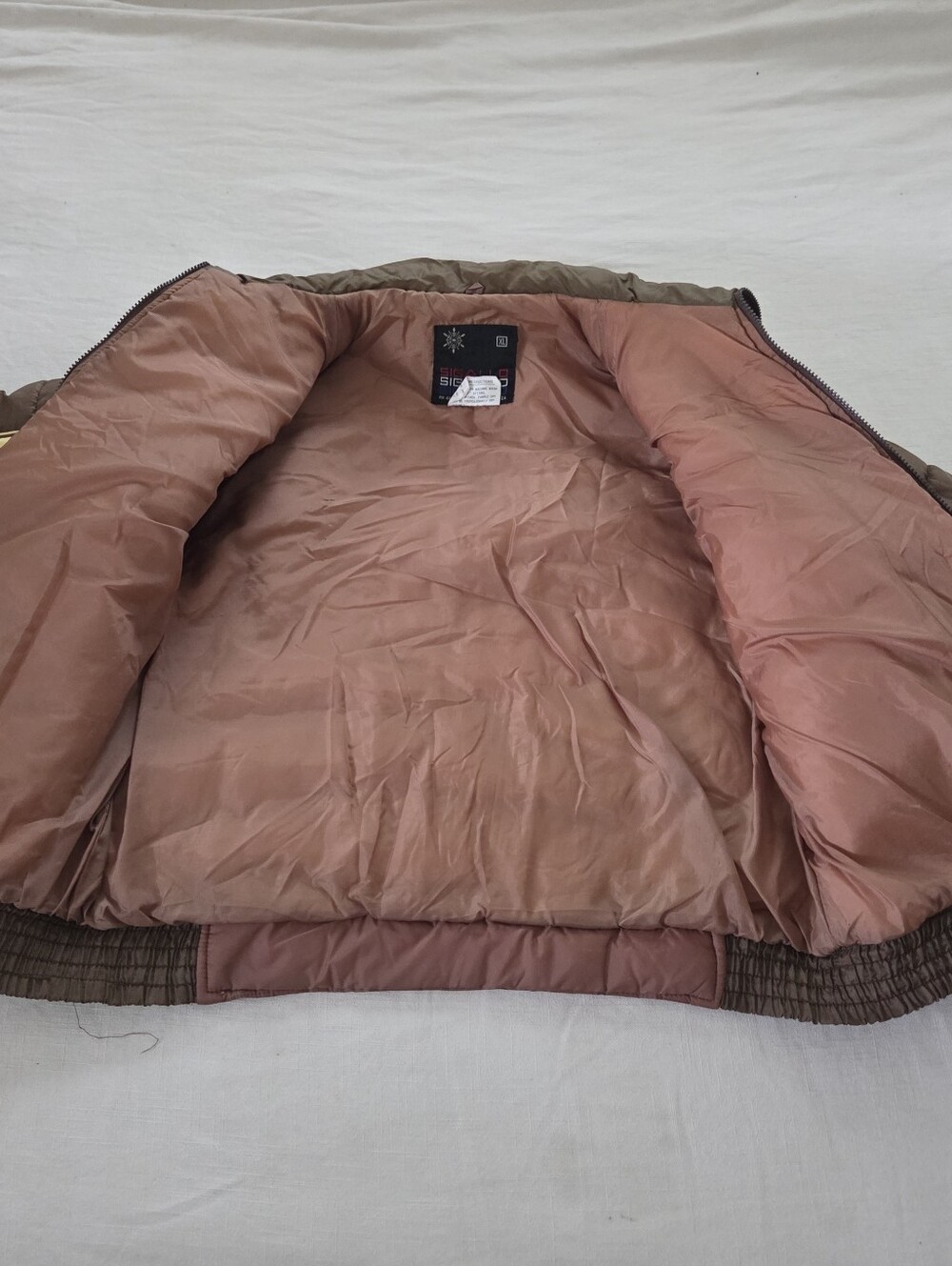 Vintage Men's Brown & Yellow Colorblock Puffer Jacket XL Neutral - Picture 10 of 14